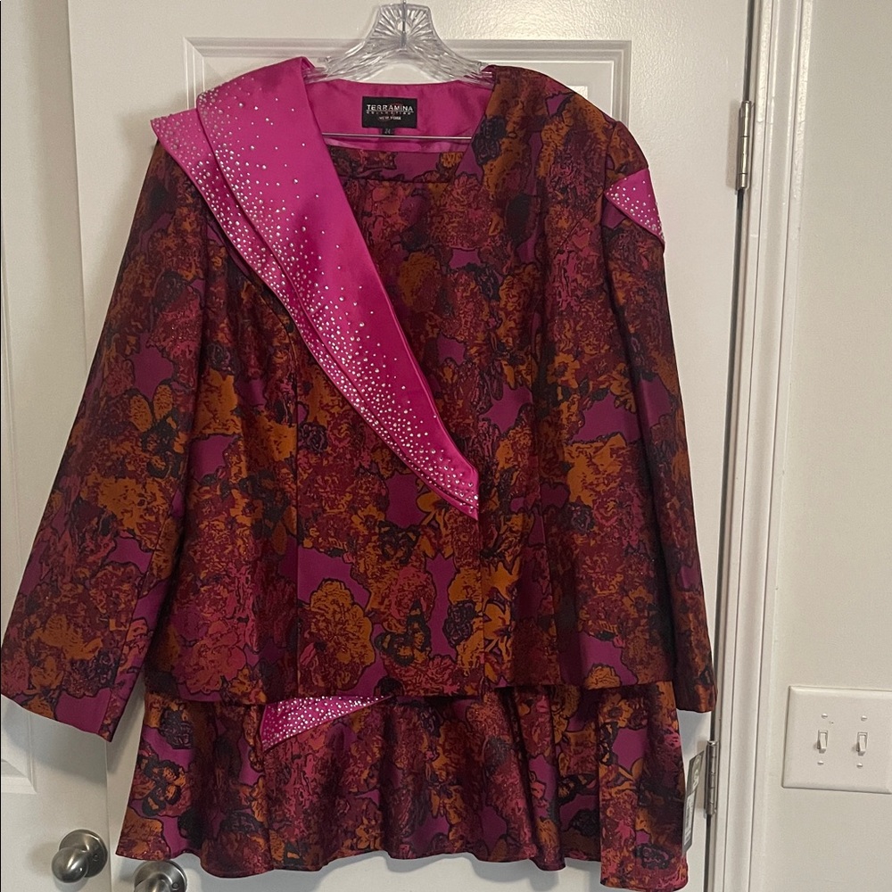 Terramina Pink and Orange Floral Blazer